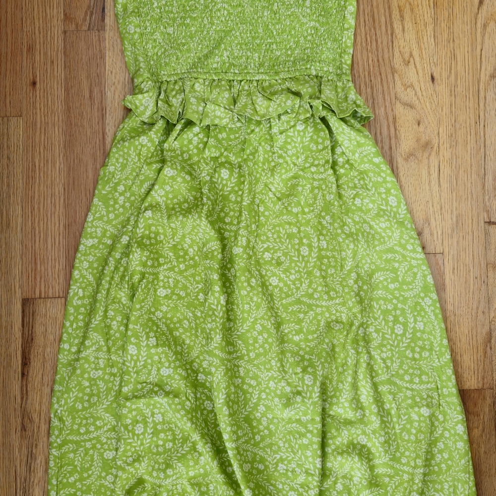 Band of the Free NWT Lime Floral Maxi Women's Dress Size XS - Picture 8 of 9